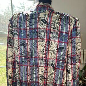 Vintage 1980s Blouse ~ Sophisticates Paisley Print ~ Size 5/6